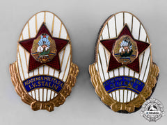Romania, Socialist Republic. A Set Of Military Academy Graduation Badges