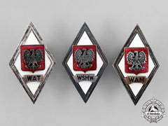 Poland, Republic. A Lot Of Military Academy Graduation Badges