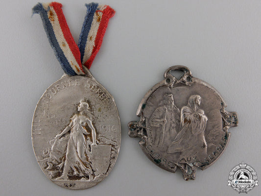 two1916_french-_serbian_tribute_medals_two_1916_french__5543dafe10f72