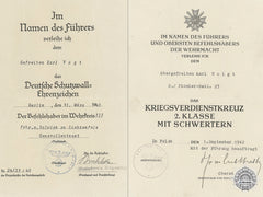 Two Award Documents To The 2Nd Pioneer Battalion
