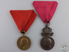 Two Bulgarian Bronze Grade Medals For Merit