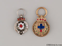 Two Miniature Red Cross Medals