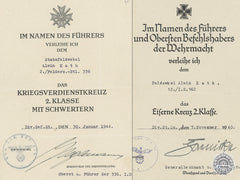 Two Second War Award Documents To The 162Nd Infantry Regiment