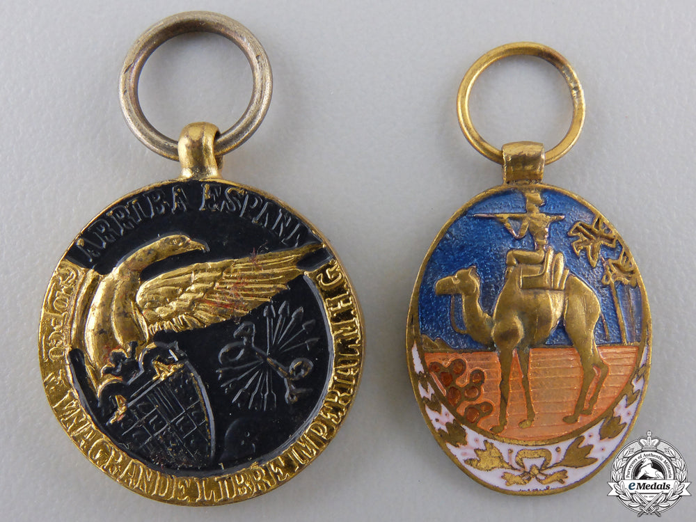 two_spanish_miniature_medals_and_awards_two_spanish_mini_55bbb71b16865