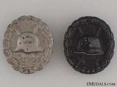 Two Wwi German Wound Badges