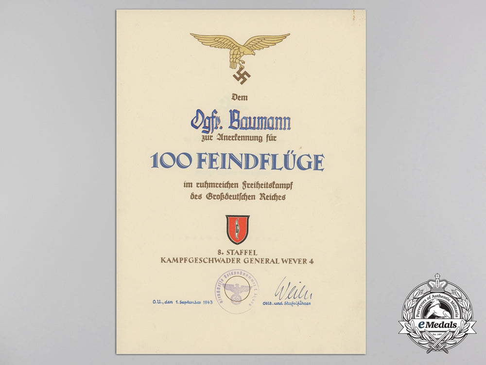 germany,_luftwaffe._an_honor_goblet&100_mission_award_documents_to_obergefreiten_karl-_heinz_baumann,8./_kg4_u_014_1_1