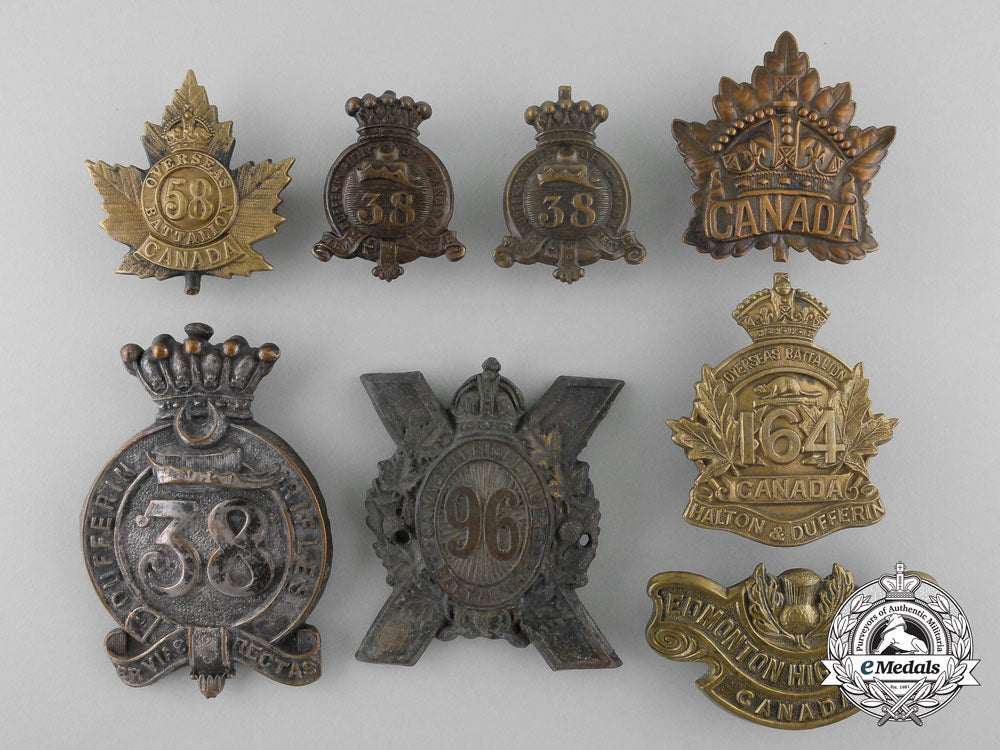 eight_canadian_first_war&_militia_badges_u_650