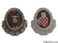 Ustasha & Army Officer's Cap Badges