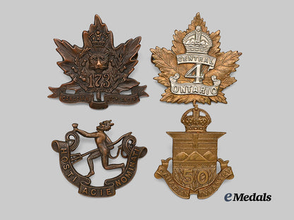 canada,_c_e_f._a_lot_of_four_first_war_cap_badges_e_medals__c7279_2