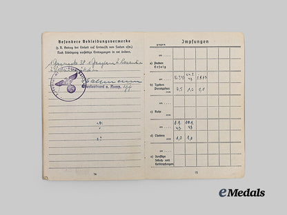 Germany, Luftwaffe. A Soldbuch to Erwin Föll, Fallschirm-Jäger-Regiment 3