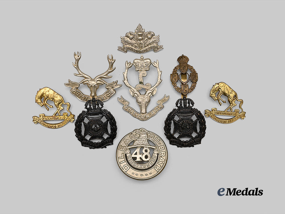 canada,_commonwealth._a_lot_of_eight_second_war_cap_badges_e_medals__m0473-59_2
