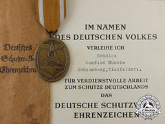 A West Wall Medal & Award Document 1945
