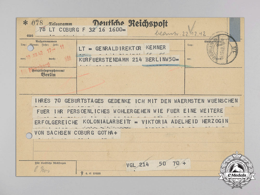a_birthday_wishes_telegram_from_the_duchess_victoria_adelaide_of_saxe-_coburg-_gotha_to_genraldirektor_kemner_v_207_1