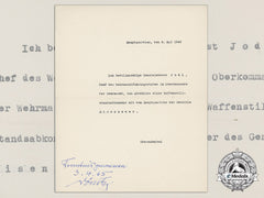 An Important 1945 Letter From Gross Admiral Karl Dönitz To Generaloberst Jodl Authorizing A Ceasefire