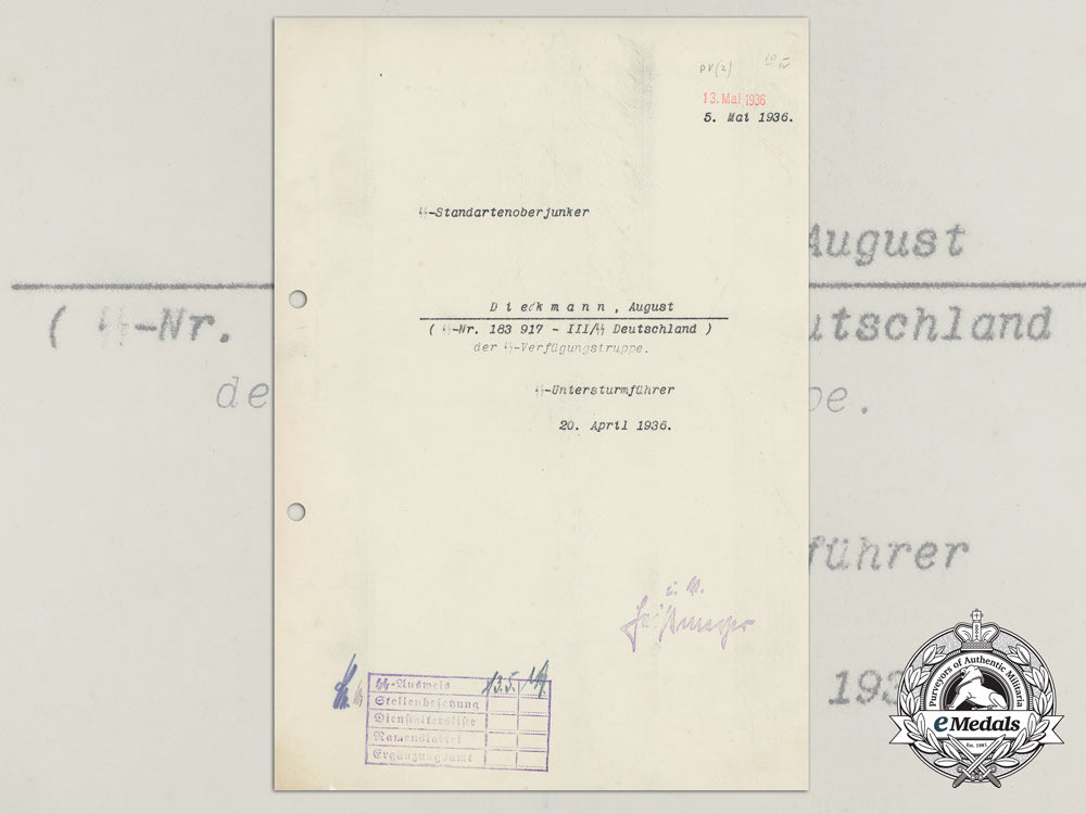 a1936_ss_badge_award_letter_to_august_diekmann;_iii_ss_deutschland_v_226