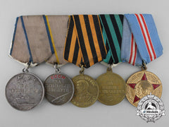 A Soviet Russian Second War Five Piece Medal Group