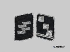 Germany, SS. A Set of Waffen-SS Collar Tabs for an SS-Obersturmführer, Battlefield Retrieval