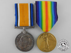 A First War Medal Pair To 1St Class Air Mechanic R. Picken; Royal Air Force