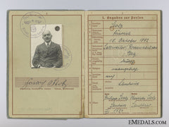 Wehrpass Of Heinrich Stolz; First War Veteran; Merit Cross Recipient