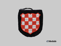 Germany, SS. A Mint 13th Waffen Mountain Division of the SS Handschar (1st Croatian) Sleeve Insignia, Second Pattern