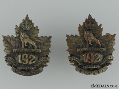 wwi192_nd_infantry_battalion_collar_badge_pair_wwi_192nd_infant_5377a65ae09b6