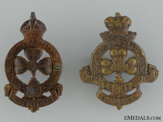 wwi199_th_infantry_battalion_collar_badge_pair_cef_wwi_199th_infant_5377a6c1b9659
