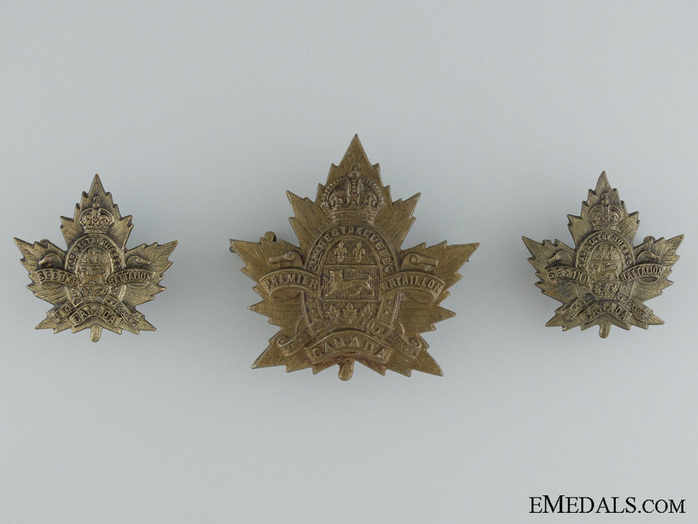 wwi2_nd_quebec_regiment_cap_badge&_collar_insignia_cef_wwi_2nd_quebec_r_537275a850938