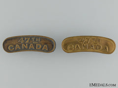 Canada, CEF. A WWI 47Th Infantry Battalion Shoulder Title Pair