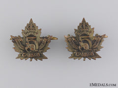 Wwi 5Th Mounted Rifle Battalion Collar Badge Pair