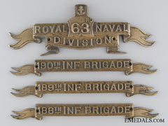 Wwi 63Rd (Royal Naval) Division And Three Infantry Brigade Brass Plaques