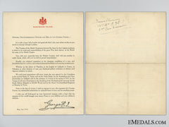 Wwi Buckingham Palace Victory Thank You Letter; 19Th Cef