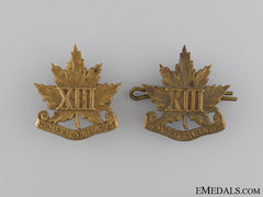 Wwi Period 13Th Regiment Collar Tab Pair; C. 1909