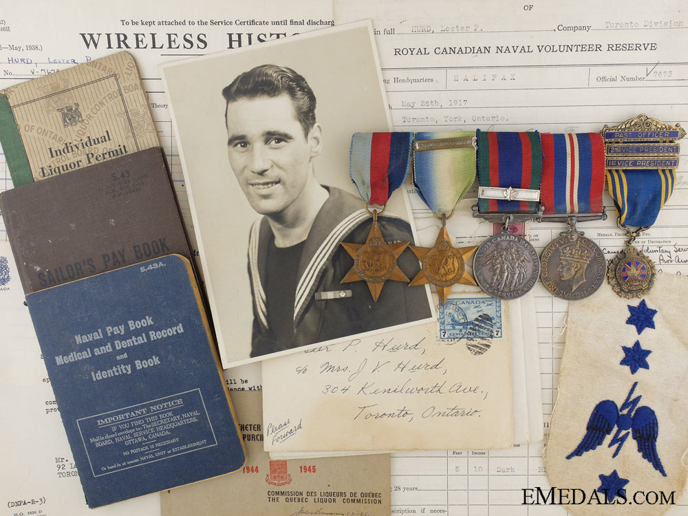 wwii_medal_bar&_documents_to_telegraphist_hurd;_r.c.v.n.r._wwii_medal_bar___539724716297f