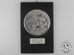 A 1940 H.k.p. Paderborn Armoured Car Award Plaque