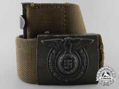 An Rare Tropical Ss Enlisted Man's Belt With Buckle By Assmann