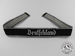 A Mint Waffen-Ss Deutschland Officer's Cufftitle; Rzm Control Tagged