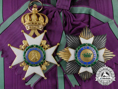 A Saxe-Ernestine House Order In Gold; Grand Cross Set Of Insignia