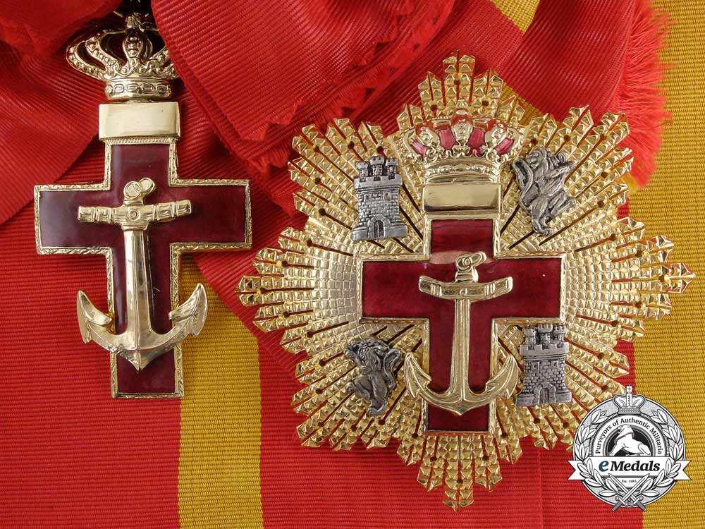 a_spanish_order_of_naval_merit_with_red_distinction;_grand_cross_set_y_383