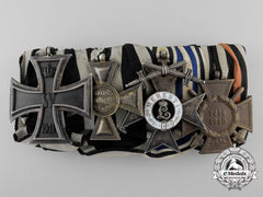 A Fine First War Prussian Medal Bar With Golden Military Merit Cross By Wagner, Berlin