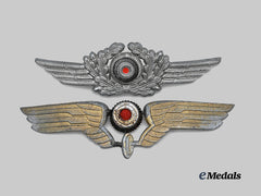 Germany, Third Reich. A Pair of Visor Cap Cockades, Luftwaffe and Reichsbahn Issue