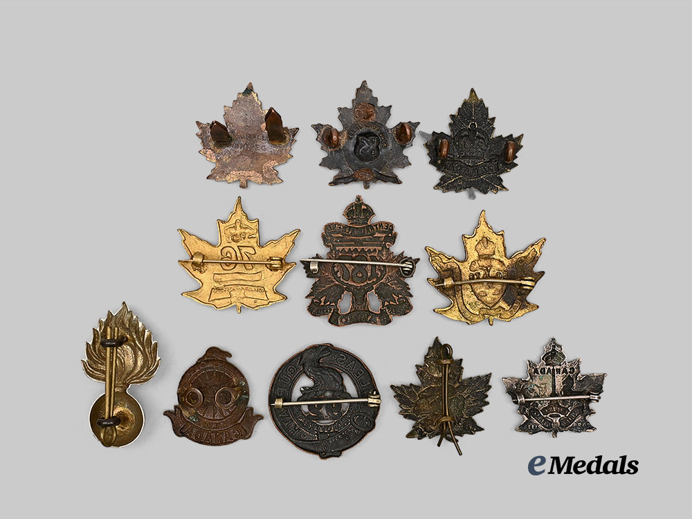 canada,_c_e_f._a_lot_of_eleven_first_war_collar_badges_e_medals__c7275_3