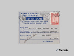 Canada, Commonwealth. An Armed Forces Air Letter with Stewart Brown & Billy Bishop Autographs