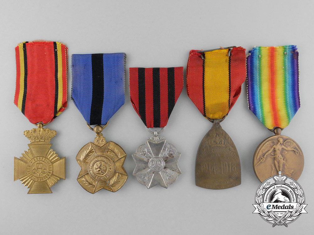 five_first_war_belgian_medals,_awards,&_decorations_z_383
